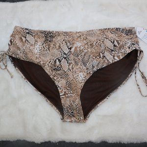 Time and Tru Snake Print Adjustable Side Tie Bikini Bottom